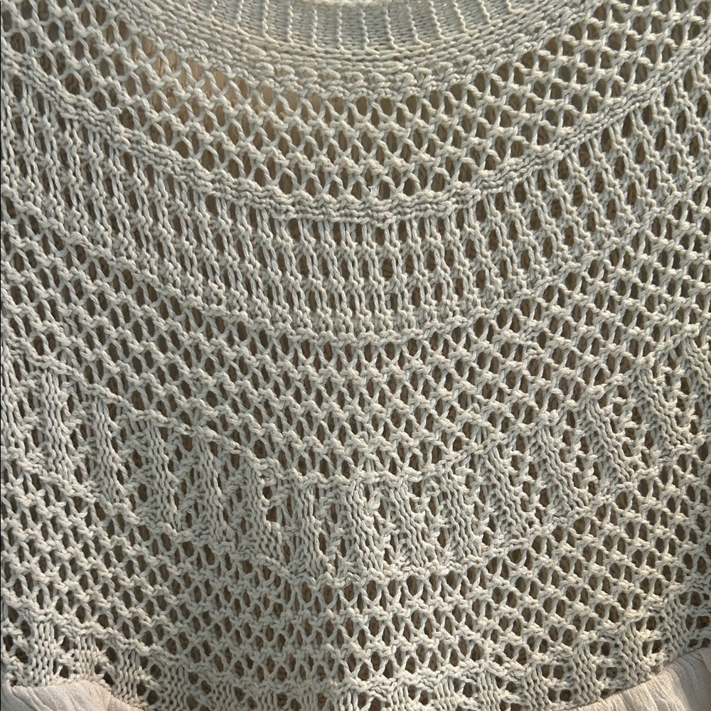 Entro Beige Crochet Layered Tunic - Picture 3 of 8